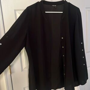 Nic + Zoe black blouse size xl